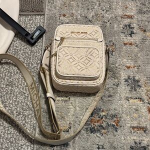 Michael Kors Cream and Gold Crossbody Bag
